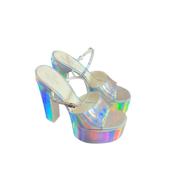 Valentino Garavani Iridescent  Platform High Heel Sandals NEW EU 40 US 10 - Picture 4 of 16